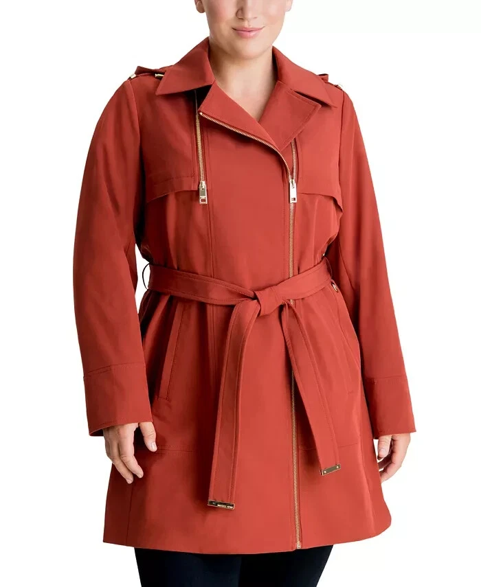 MICHAEL Michael Kors trench con cappuccio prezzo al pubblico consigliato $240 taglia XS # 18B 206 Blm