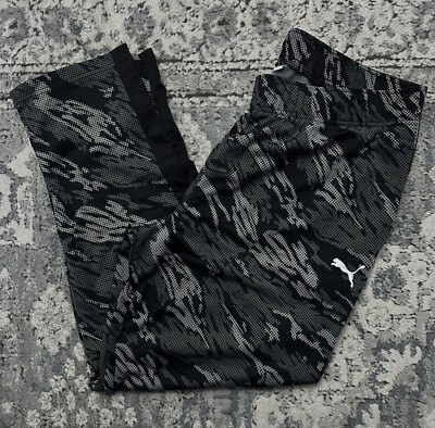PUMA Contrast 2.0 Camo Track Pants Mens Size Small Straight Leg Black \u0026  Gray | eBay