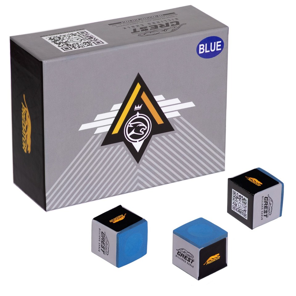 PREDATOR Crest Pool cue Billiard CHALK 1 GROSS 144 chalks Blue eBay