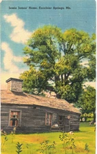 Jesse James' Home Excelsior Springs, Missouri Vtg Linen Postcard