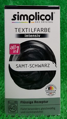 Simplicol TEXTILFARBE SAMT SCHWARZ färbt rückstandsfrei All in1 Versand 0 !!