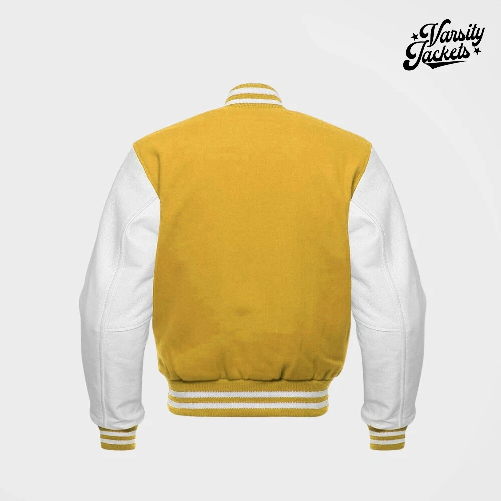 Yellow and white varsity jacket clearance