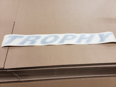 Trophy Script 44” TROPHY SCRIPT DECAL OFF SHORE BLUE WITH SILVER TRIM | eBay