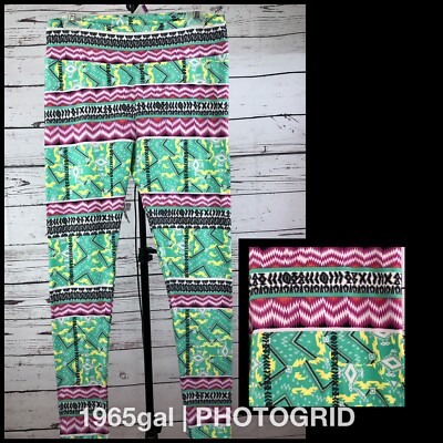 LuLaRoe Plus Size Tall & Curvy Leggings Aztec Design Unique!