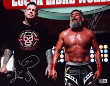 Foto firmada por Dr Wagner Jr & Vampiro 11x14 certificado de autenticidad BAS CMLL Lucha Libre AAA Nuevo Japón
