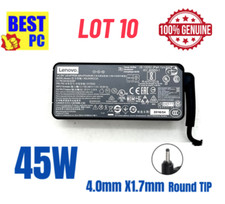 Lot of 10 Genuine Lenovo 45W 4.0x1.7mm Small Black Tip AC Power Adapter Charger