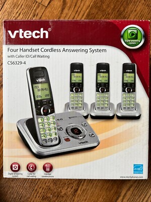 VTech DECT 6 Cordless Phone + Ans Machine System CS6329-4 *USED*
