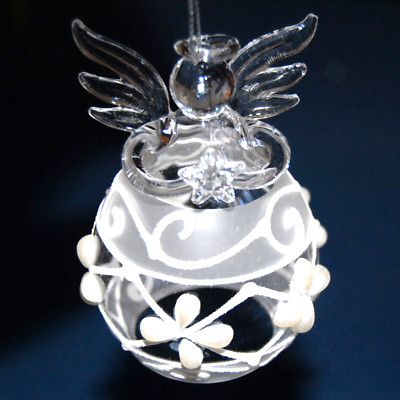 LOVEY GLASS ANGEL ORNAMENT * Christian Faith Religious GIFT FAST USA Shipping