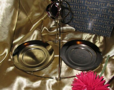 Neu! PartyLite Doppelter Duftwachsglas-Halter Potpourri P92597 + Partylite TL