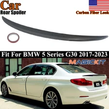 MagicKit Fits BMW G30 F90 M5 2017-23 Carbon Fiber Look MP Trunk Spoiler Wing Lip