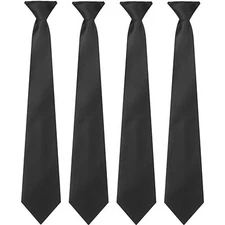 4 Pcs Men's Clip-on Ties Solid Color Men's Tie Pre Tied Clip on Ties for Men ...