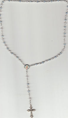 Rosary, Blue Beads, 14'', Brand New