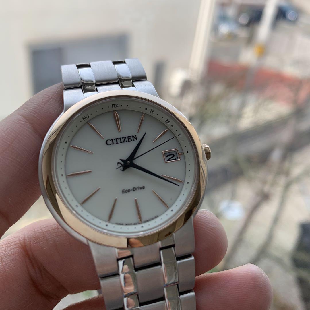 極美CITIZEN Eco-Drive 電波ソーラー FRD59-2553 Citizen FRD59-2512 Cal.H415 Eco Drive Date Solar Mens Watch