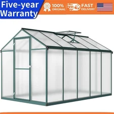 🍊6.25x8Ft Greenhouse with 24" x 23" Roof Windows Vent for Patio Backyard Garden