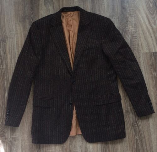 Hugo Boss Bertolucci herringbone pinstripe Blazer Sport Coat Jacket Size 40 / 50 - Picture 1 of 8