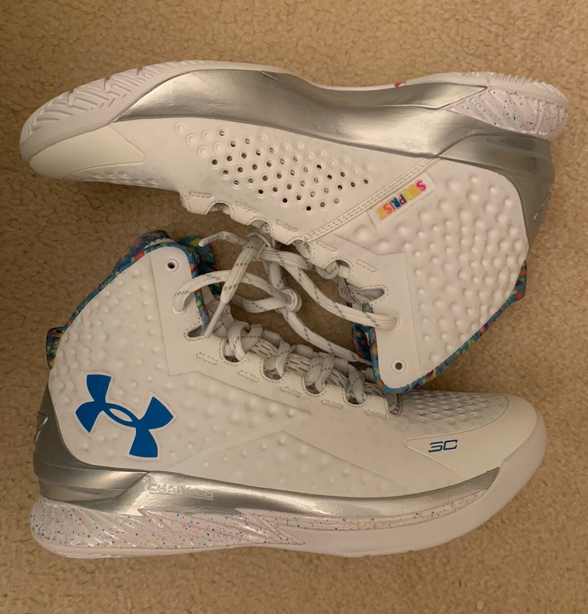 DS NEW Under Armour Curry 1 Splash Party Birthday Surprise Sz 10