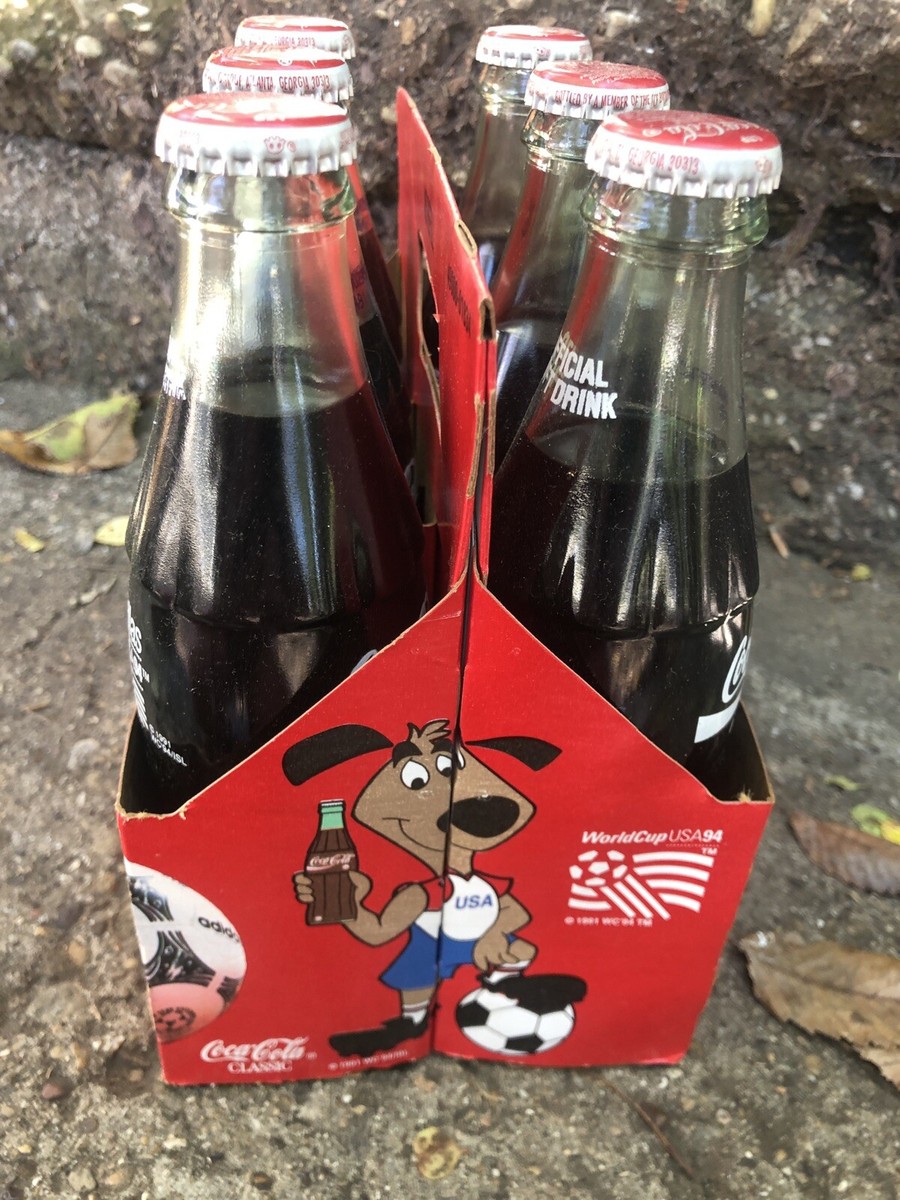 Coca Cola 1994 World Cup USA Dallas 6 pack Soda Glass Vintage