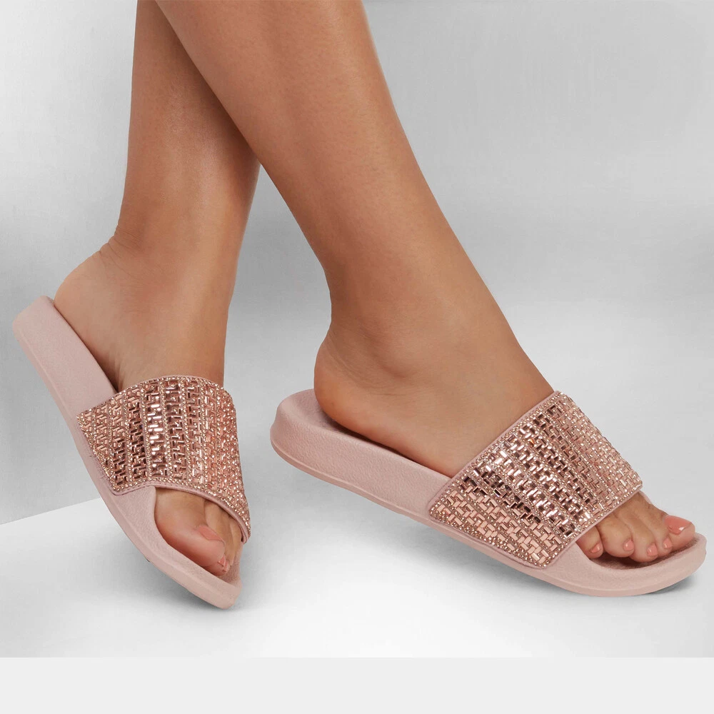 Womens rose gold sliders discount