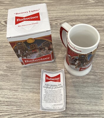 Budweiser 2020 Clydesdale Holiday Beer Stein ''Brewery Lights'' 41 Ann Edition New