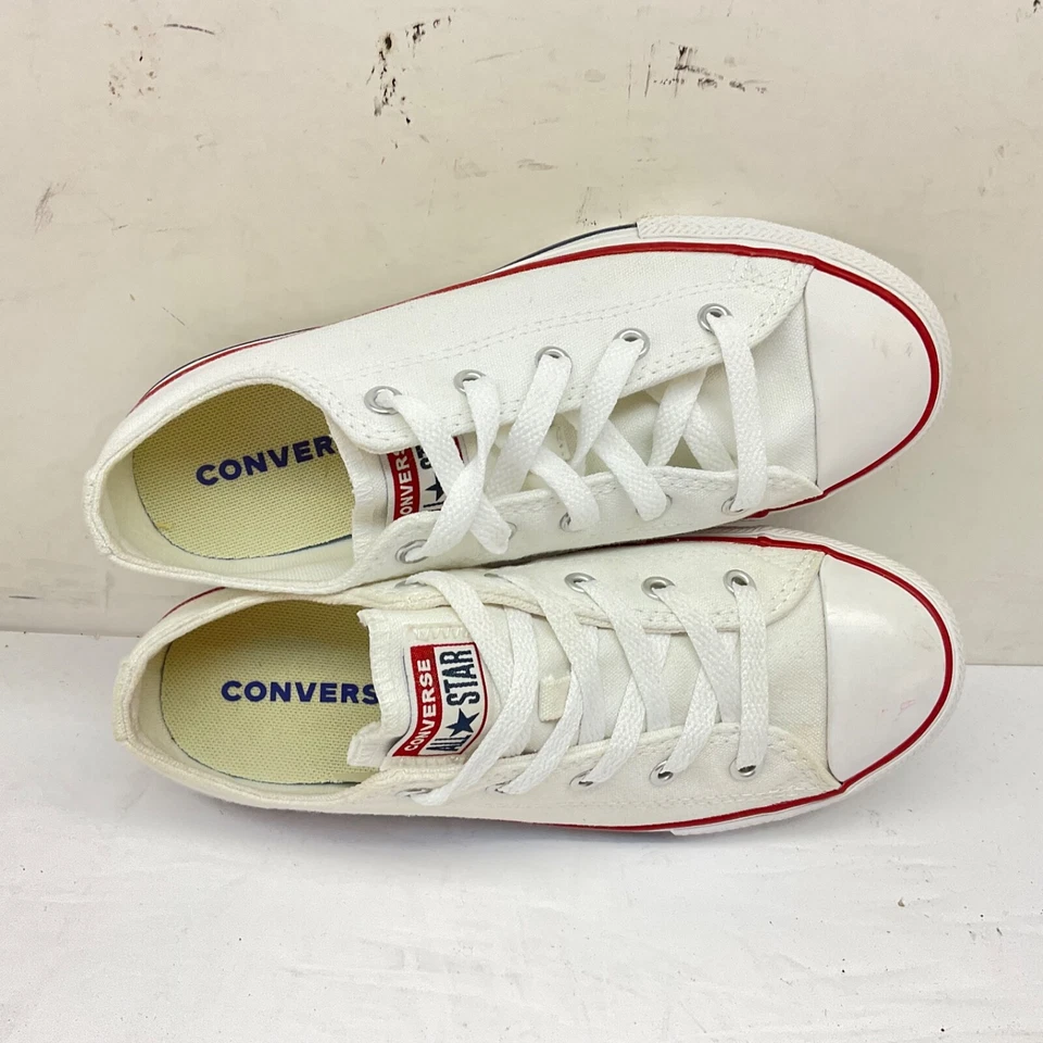 Zapatos informales Converse para niños de caña baja Chuck Taylor All-Star 3J256 blancos talla 3M Foto 4 de 4