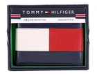 Tommy Hilfiger Men's Premium Leather Double Billfold Passcase Rfid Wallet Navy