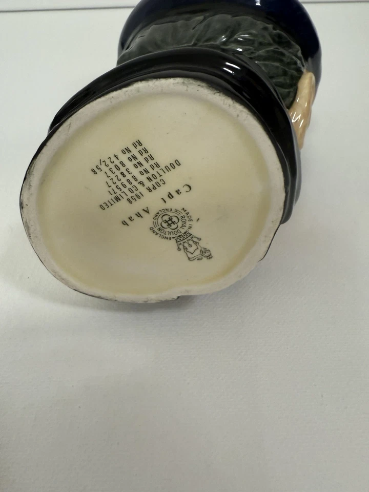 Vintage 1958 Royal Doulton "Capt Ahab" Mini 4" Porcelain Toby Mug D6506 - Image 4 of 4