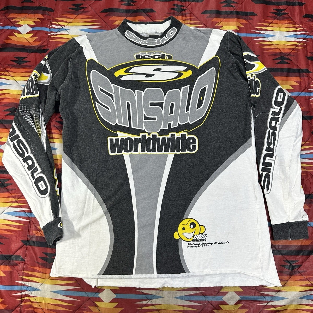 Vintage 90s Sinisalo Worldwide Racing Motocross Jersey Shirt Men's