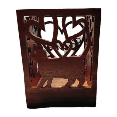 . Rustic Cat Candle Holder   Solid Sapele Wood Polyurethane Coated   Gift for...