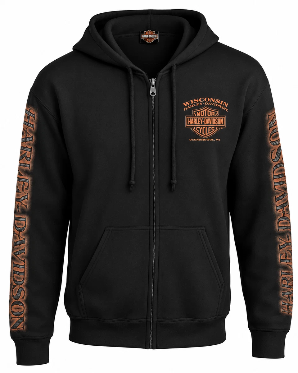 harley davidson zipper hoodie products for sale | eBay