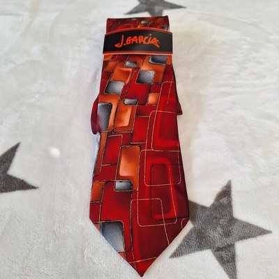 J Garcia Virtual Reality Ape Collection Fifty Five Necktie Red Orange Gray