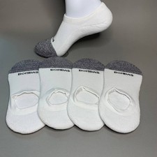 BOMBAS White No Show Socks Cushioned Everyday Unisex Size S, M, L 4 Pairs New