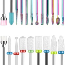 21Pcs Nail Drill Bits Sets, 3/32 Inch Cuticle Electric Nail File and Ceramic Acr