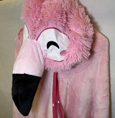 Flamingo Wearable Hooded Blanket By Happy Fuel Fuzzy Super Soft Warm Cozy Adult