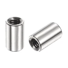 12Pcs Round Connector Nuts, M4x10x6mm Coupling Nut Sleeve Rod Bar Stud Nut