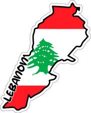 Lebanon Map Flag Sticker Decal