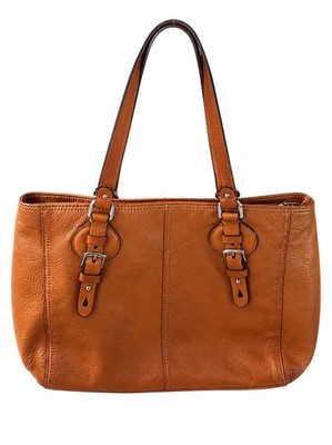 Vintage Ralph Lauren Soft Camel Pebbled Leather Tote Shoulder Bag