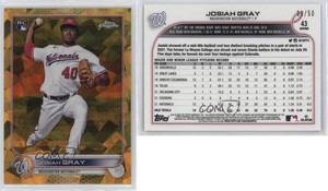 2022 Topps Chrome Sapphire Edition Gold /50 Josiah Gray #43 Rookie RC