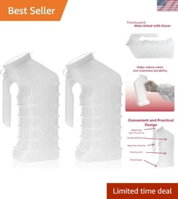 Portable Male Urinal with Cover – Spill-Proof, Leak-Proof, 2 Pack for Easy Use