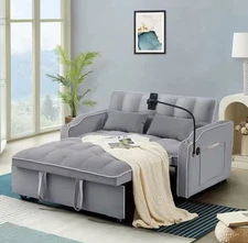 3-in-1 Convertible Velvet Sleeper Sofa Bed
