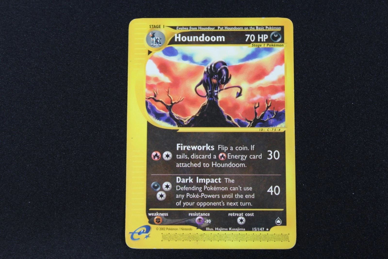Pokemon TCG Aquapolis Houndoom 15/147 2002 Rare Non-Holo MP
