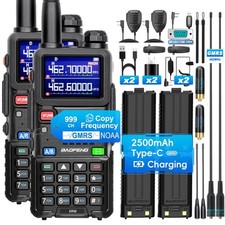 BAOFENG 5RM GMRS Handheld Radio, UV-5G Plus 4 x 2500mAh Batteries , Multi-Ban...