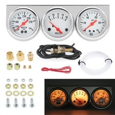 Maimeimi 2 Inch 52mm Triple Gauge Kit With Dashboard 3 In 1 Car Meter White Maimeimi 2 Inch 52mm Triple Gauge Kit With Dashboard 3 In 1 Car Meter White