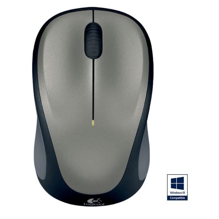 Souris sans fil Logitech M235 grise idéale pour le télétravail et les voyages