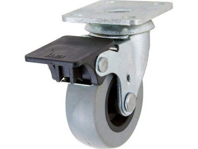 3542 G1 2-Inch Medium Duty Plate Caster with Brake 88-lb Load Capacity Wheel