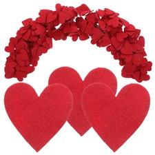 200 Pcs Red Hair Accessories Valentines Decor Cute Heart Shape Felt Balls