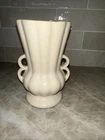 Vintage McCoy Double Handle Vase Cream Art Deco 6 Inch USA