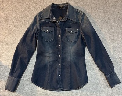 NEW Express Women s Western Denim Shirt  Blue, Size Small (New)