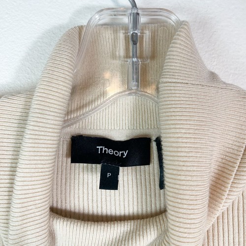 Theory NWOT Ivory Turtleneck Knit Combo Sweater Dress Size P - Picture 7 of 8