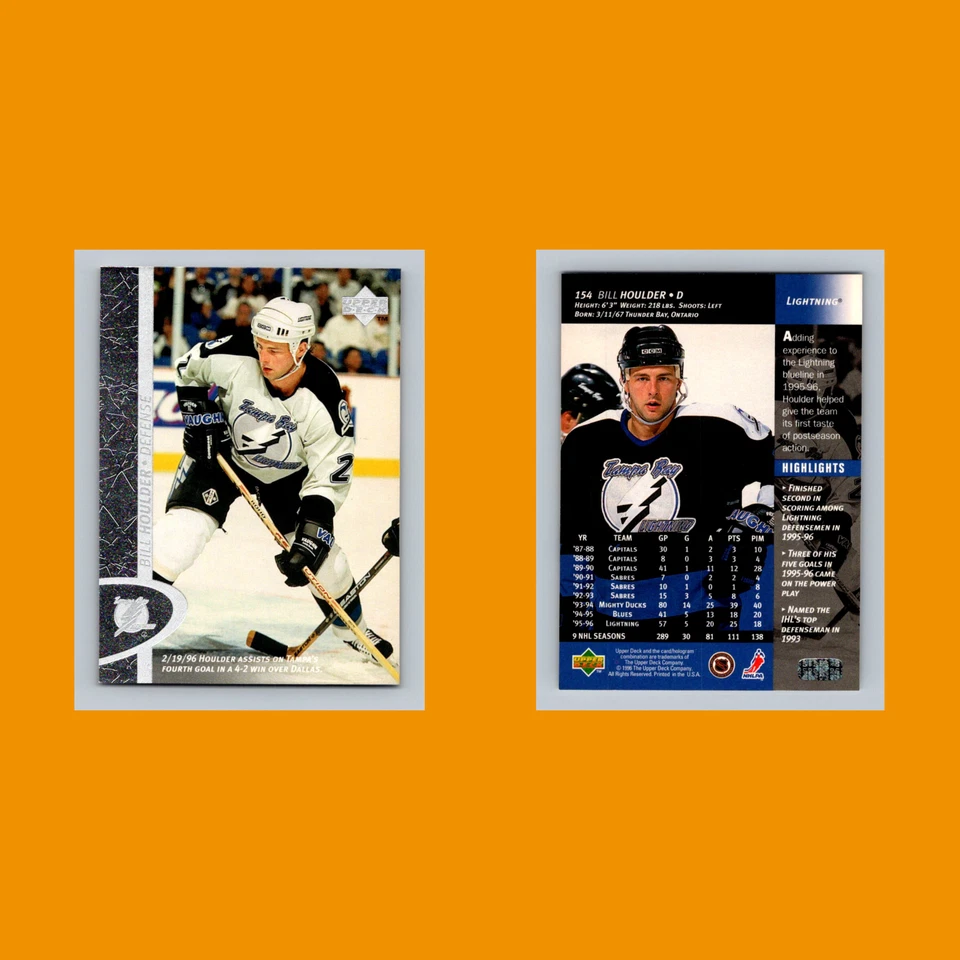 Bill Houlder #154 1996 Upper Deck Tampa Bay Lightning Hockey Card NHL NM - Image 3 of 3