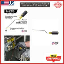 Klein Tools |6706| 3/16 in. Cabinet-Tip Rapi-Drive Flat Head Screwdriver, 6 in.